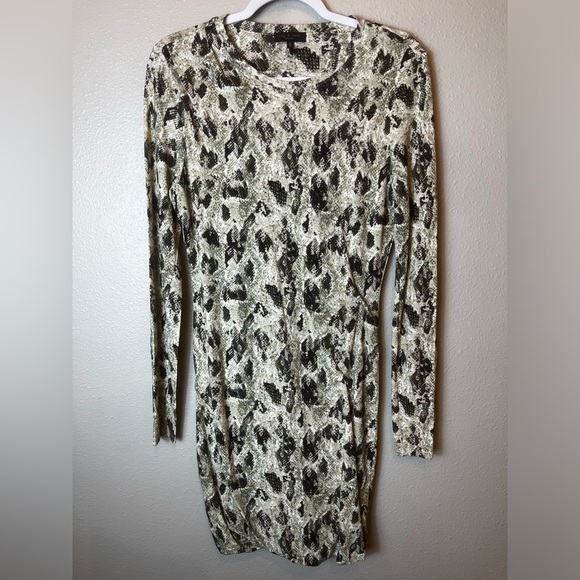 Rag & Bone Poppy Draped Mini Dress in a snakeskin print Size M - Picture 6 of 9